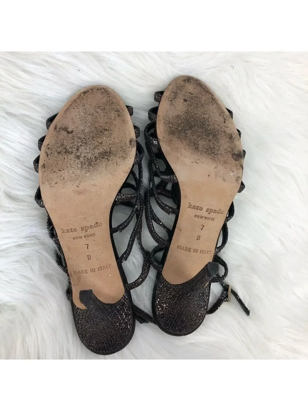 Kate Spade Caryl Glitter Cage Slingback Sandals